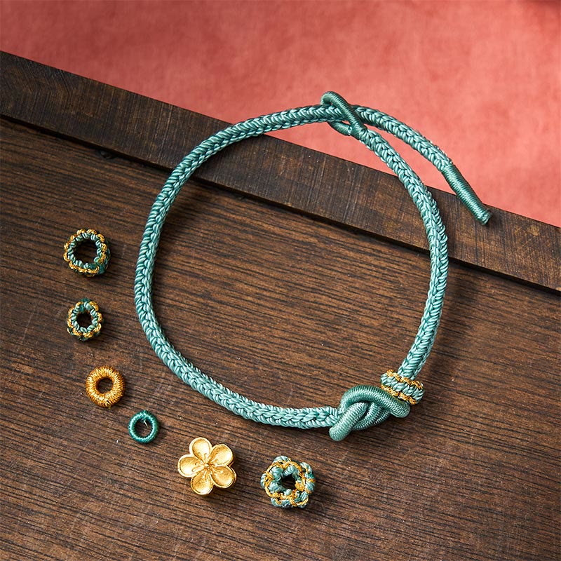 Flower Braided Rope Knot Adjustable Bracelet
