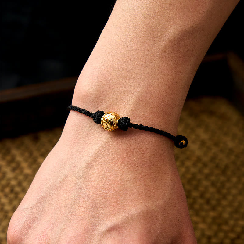 Hand-Woven Red String Strength Om Mani Padme Hum Adjustable DIY Bracelet