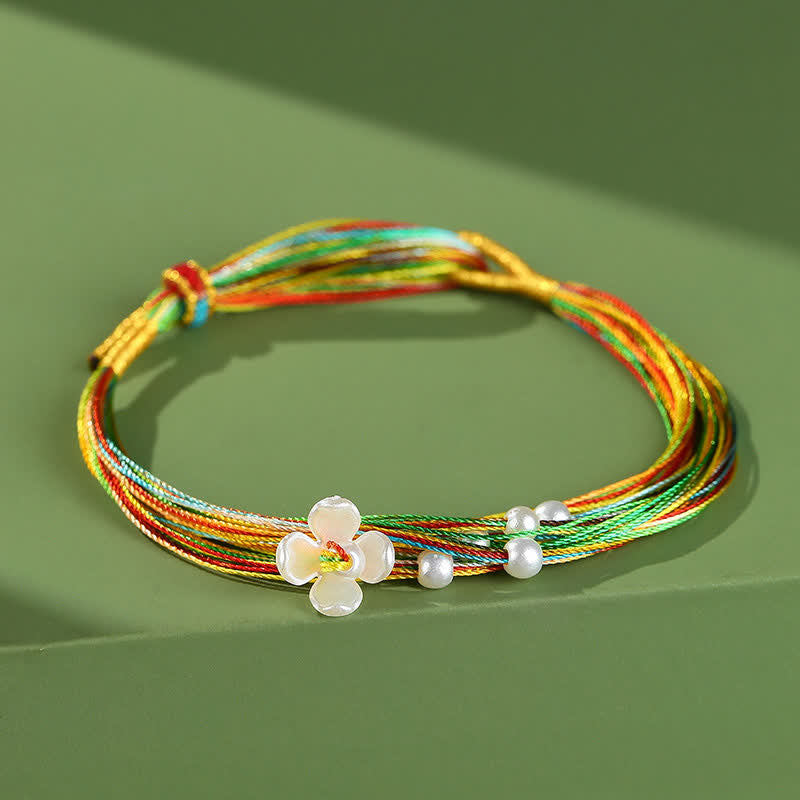 Multiple Colorful String Zongzi Peach Blossoms Connection Bracelet