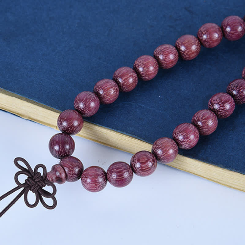 Natural Peltogyne Gourd 108 Bead Mala