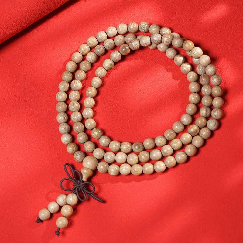 Natural Camphor Wood Perseverance 108 Bead Mala