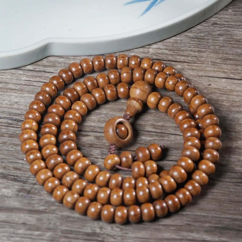 Natural Abelia Biflora Wood Protection 108 Bead Mala
