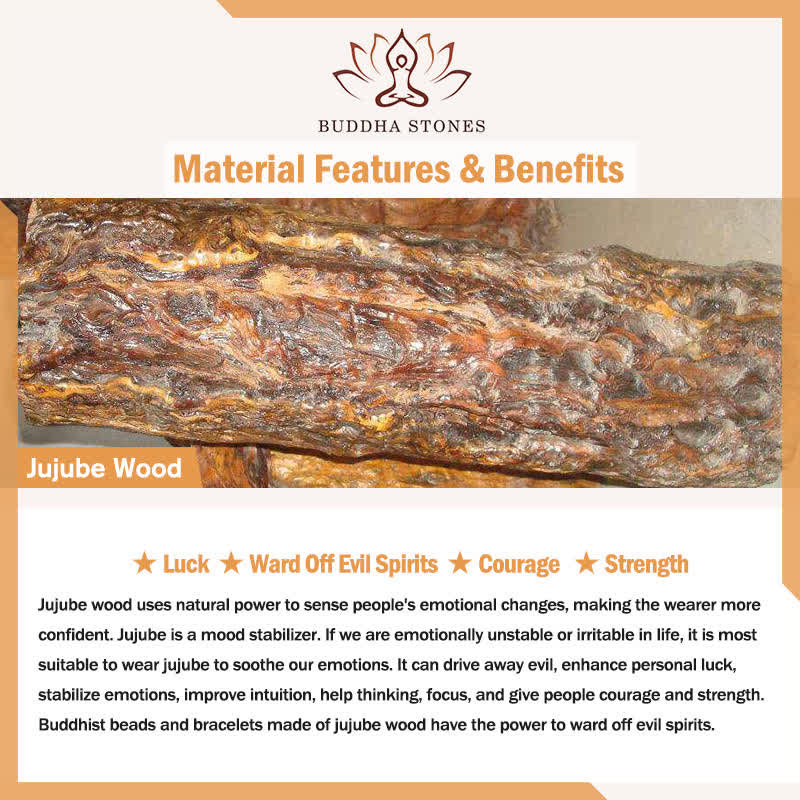 Natural Jujube Wood 108 Bead Mala
