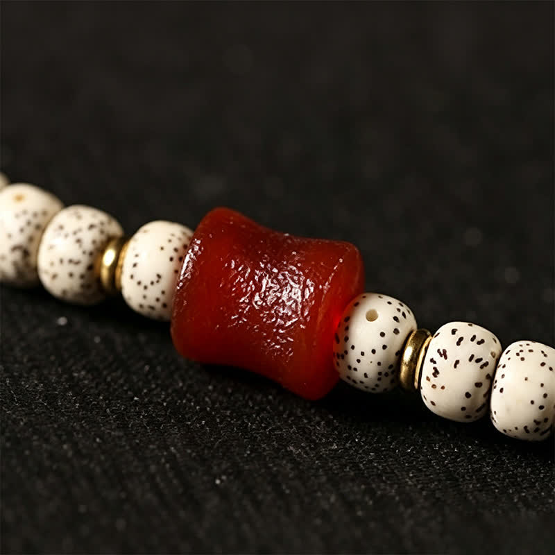Star Moon Bodhi Seed Dzi Bead Wisdom Hand-Woven Tibetan 108 Bead Mala