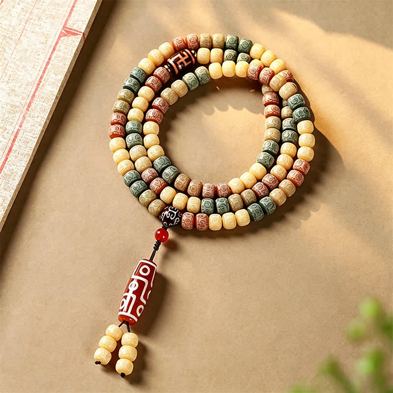 Bodhi Seed Hand-Woven Peace Vintage 108 Bead Mala