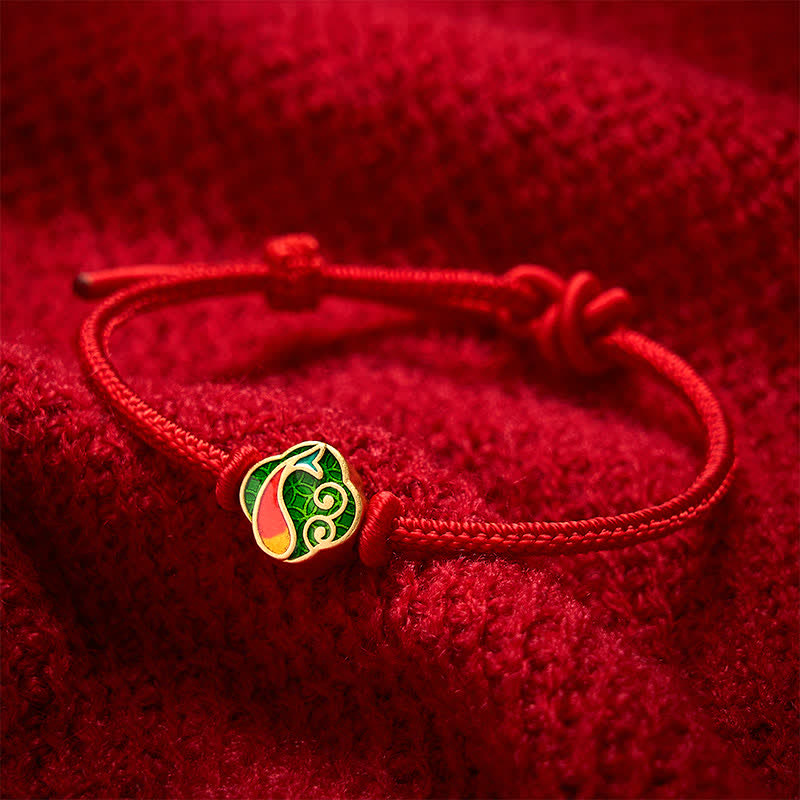 Handmade Red String Double Koi Fish Protection Braided Cord Adjustable Bracelet