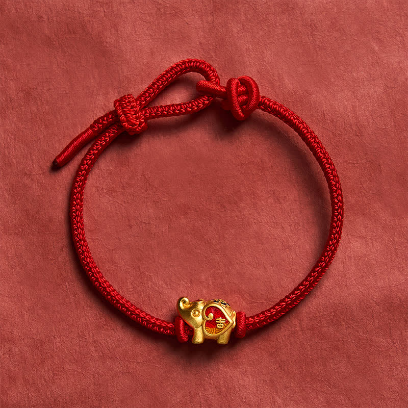 Handmade Red String Elephant Love Heart Protection Braided Adjustable Bracelet