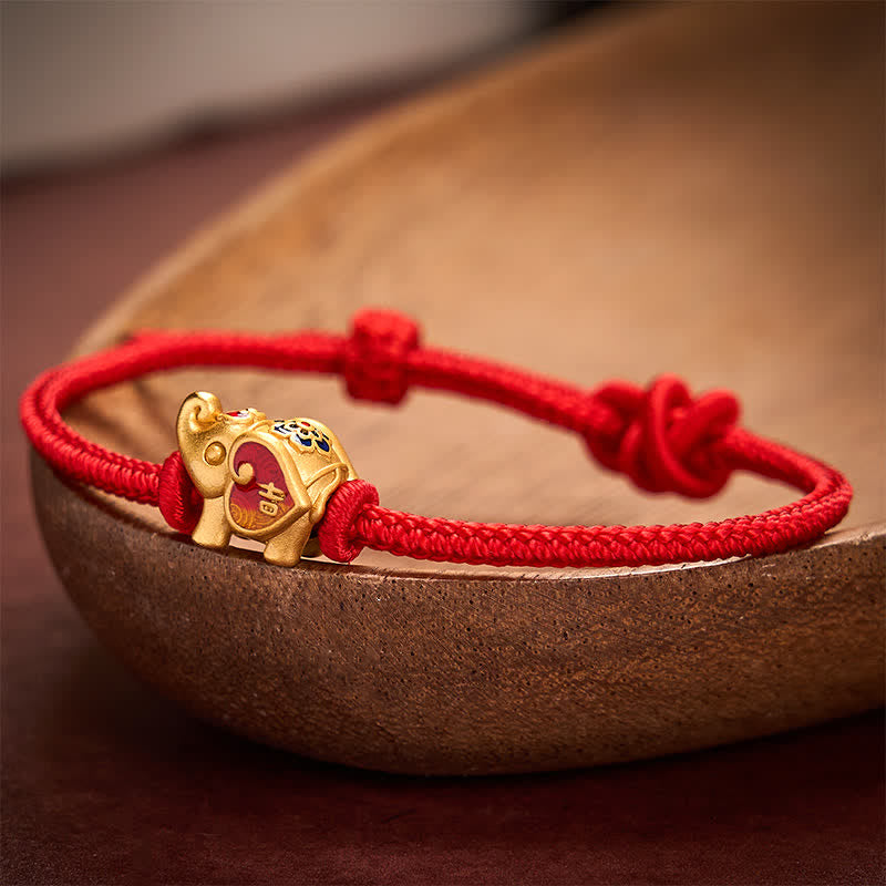 Handmade Red String Elephant Love Heart Protection Braided Adjustable Bracelet