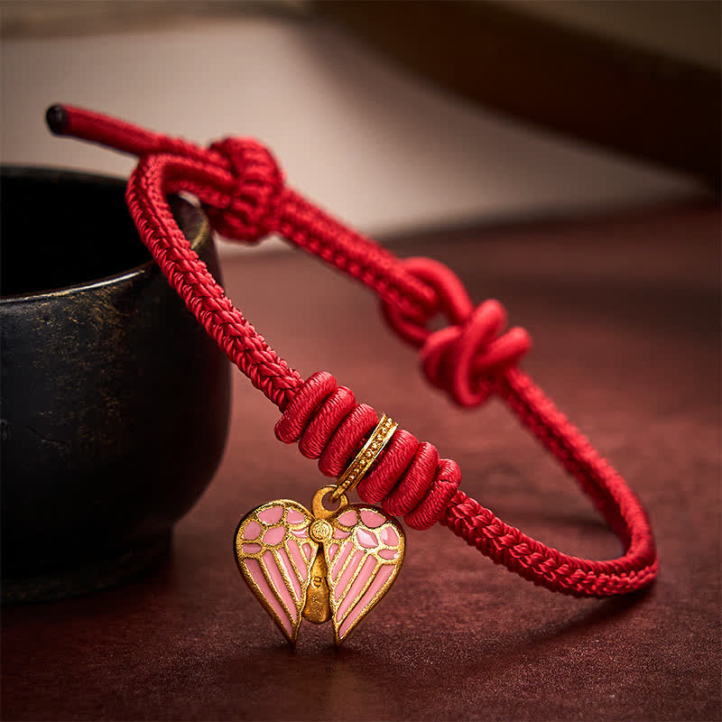 Handmade Braided Red String Love Heart Charm Protection Luck Bracelet