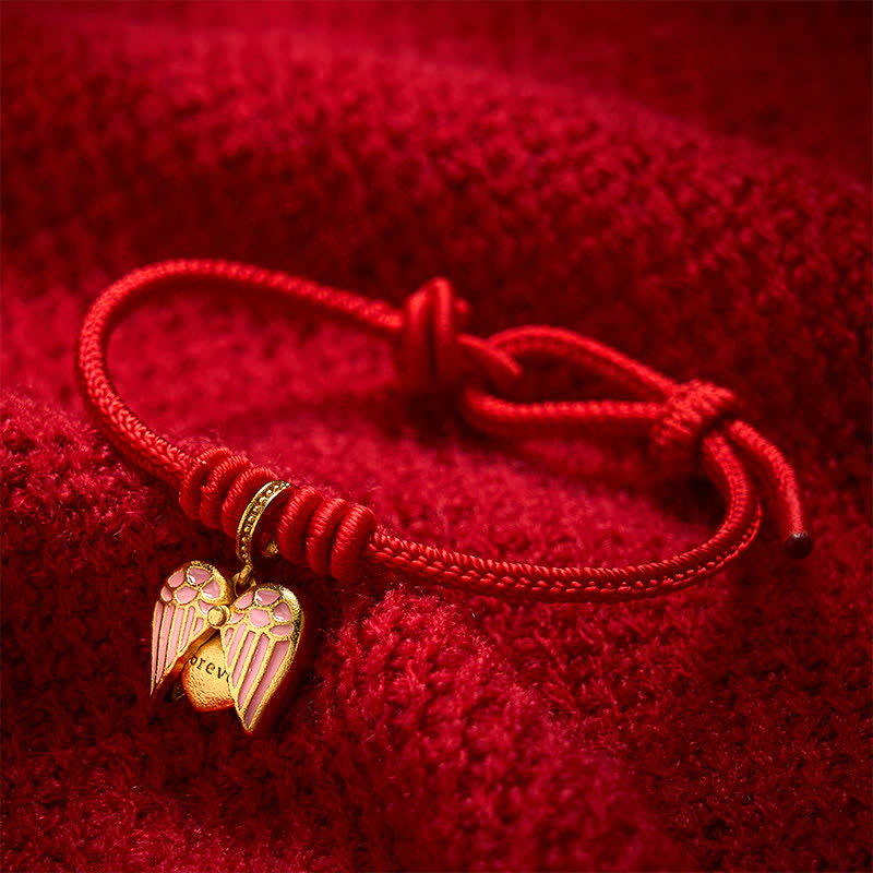 Handmade Braided Red String Love Heart Charm Protection Luck Bracelet