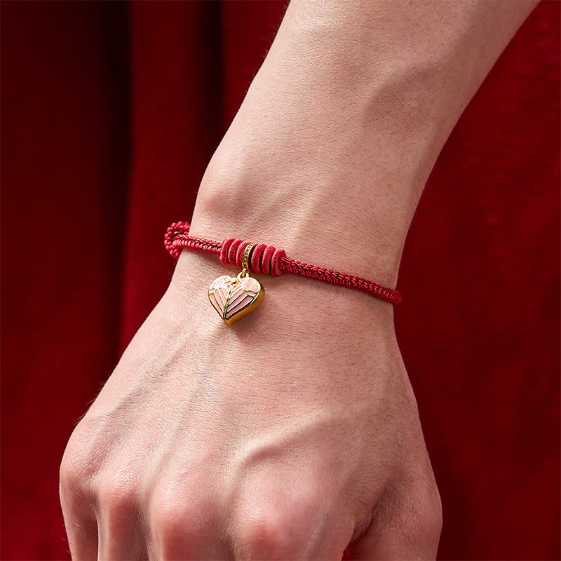 Handmade Braided Red String Love Heart Charm Protection Luck Bracelet