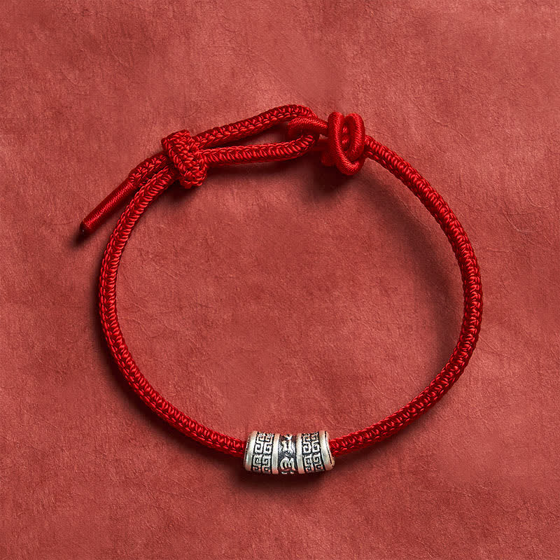 Handmade Braided Red String Om Mani Padme Hum Protection Bracelet