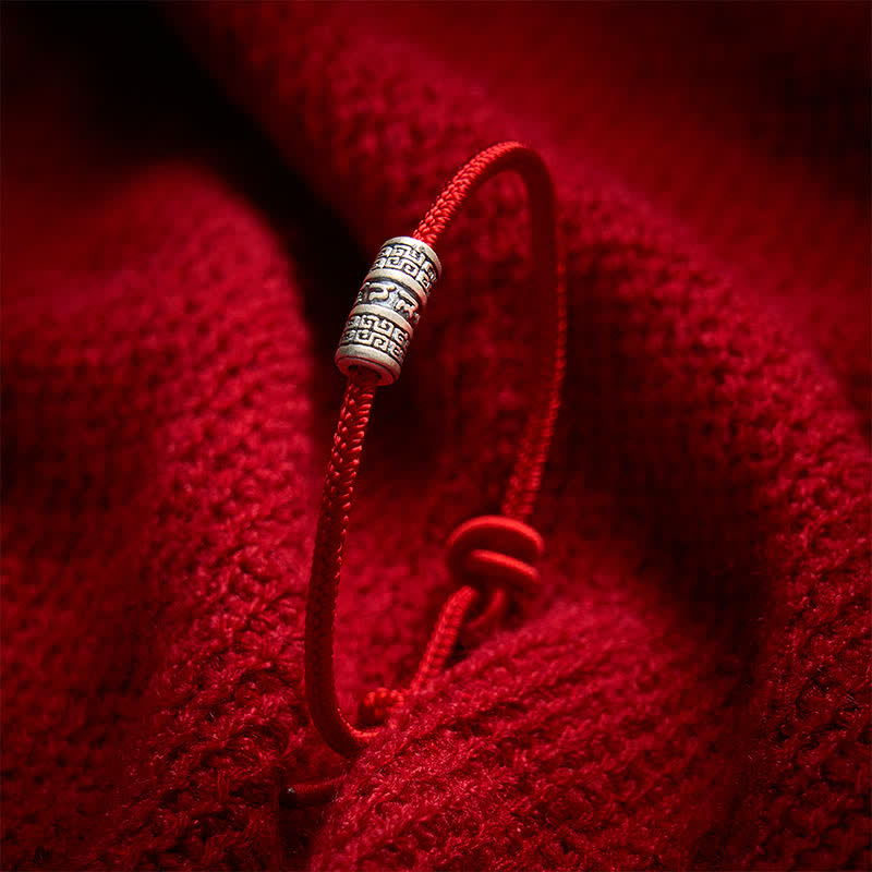 Handmade Braided Red String Om Mani Padme Hum Protection Bracelet