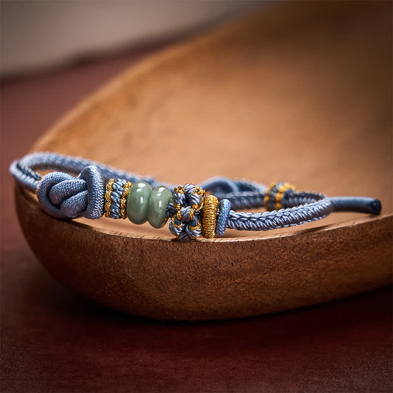 Chinese Knotting Luck Jade Hand-Woven Adjustable Bracelet