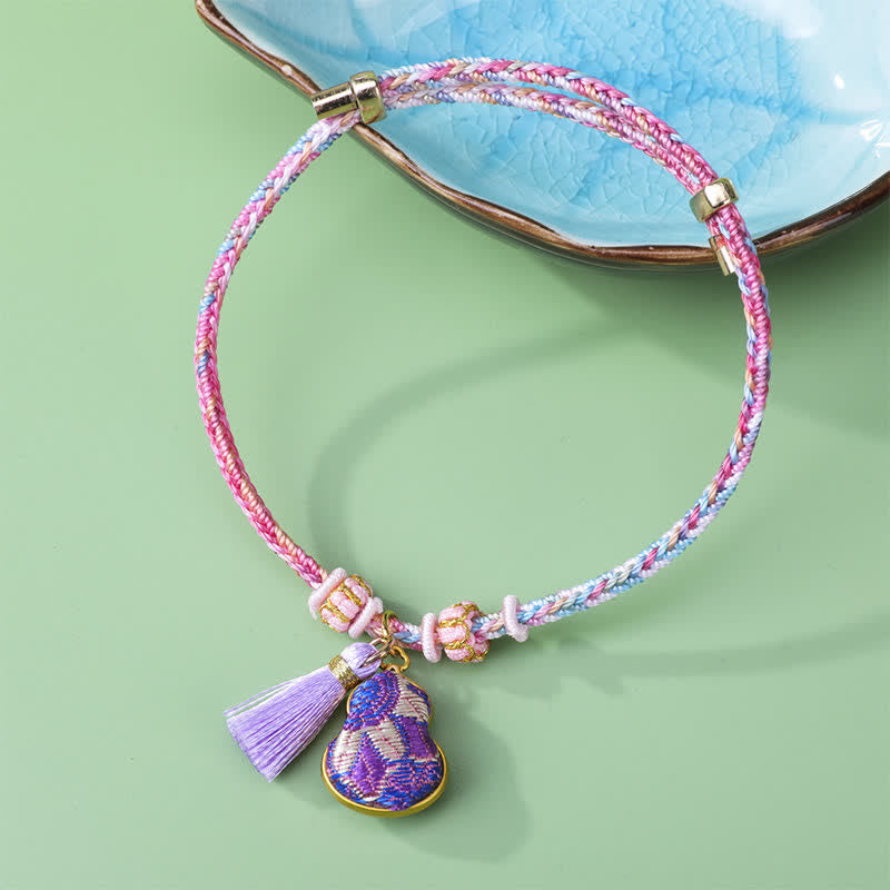 Song Brocade Gourd Luck Tassel Braided Bracelet