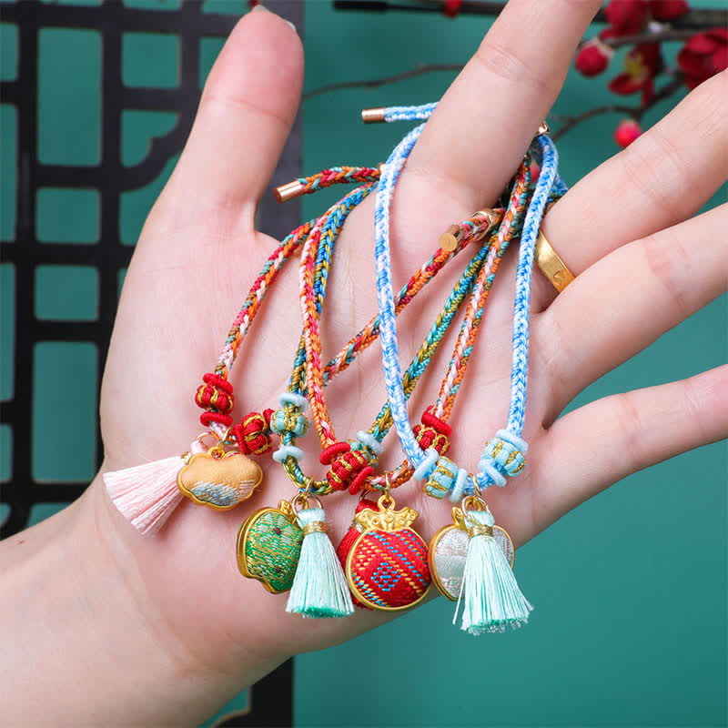 Song Brocade Gourd Luck Tassel Braided Bracelet