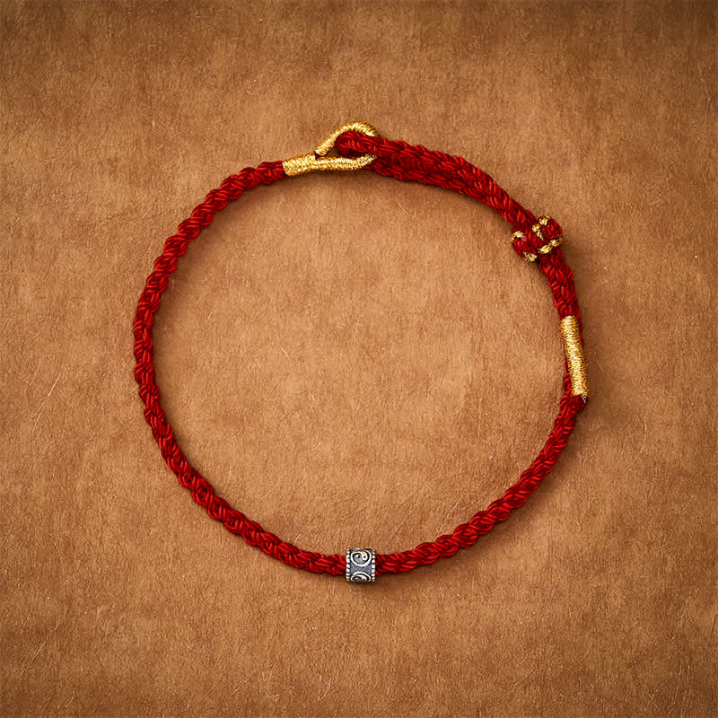 Black Red String Yin Yang Protection Hand-Woven Minimalist Bracelet