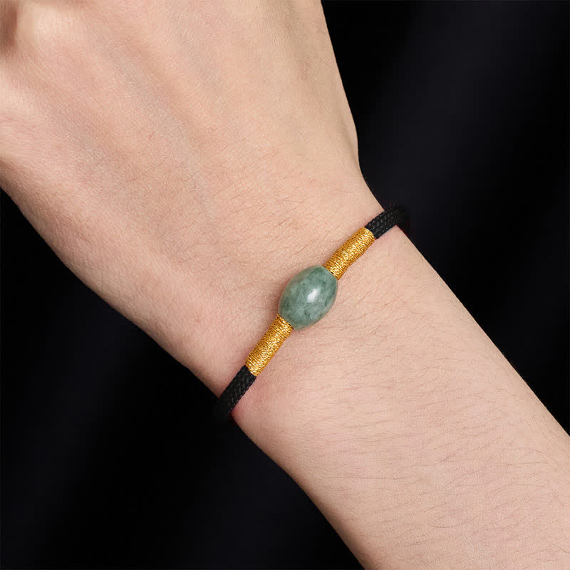 Jade Bead Red String Protection Bracelet