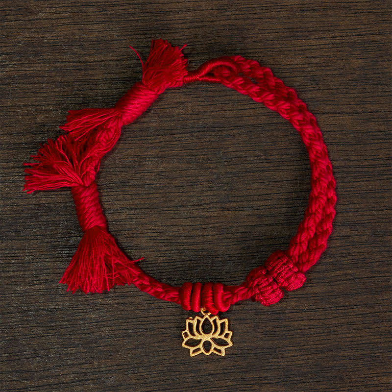Copper Lotus Red String New beginning Bracelet