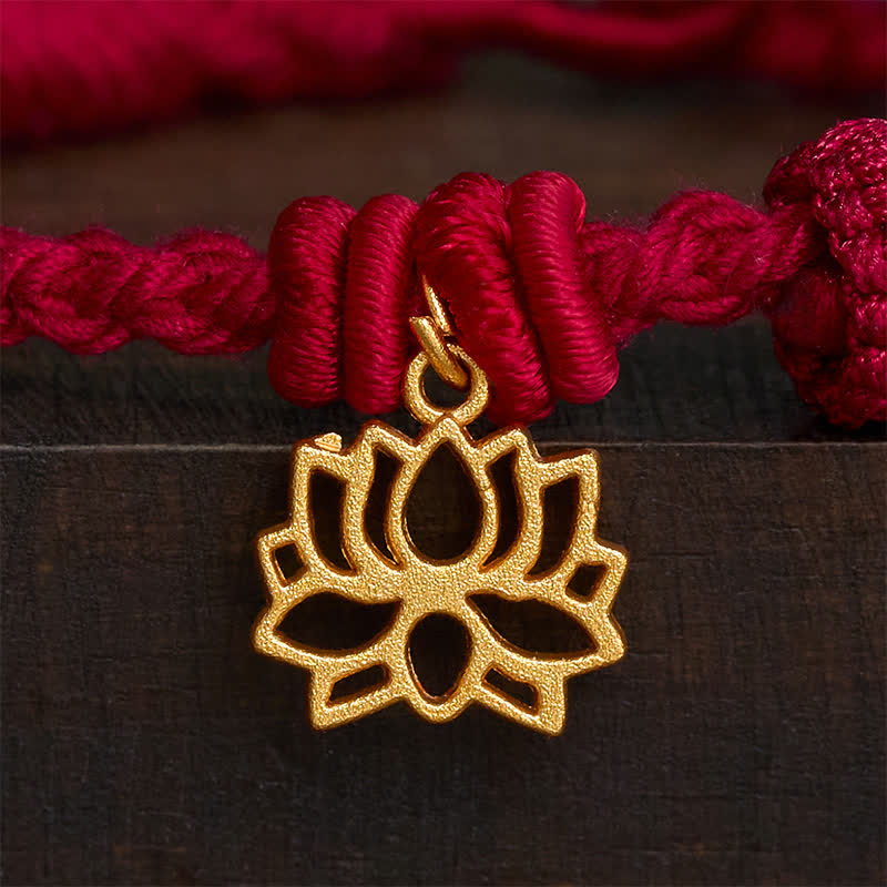 Copper Lotus Red String New beginning Bracelet