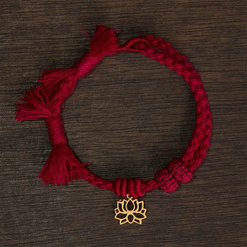 Copper Lotus Red String New beginning Bracelet