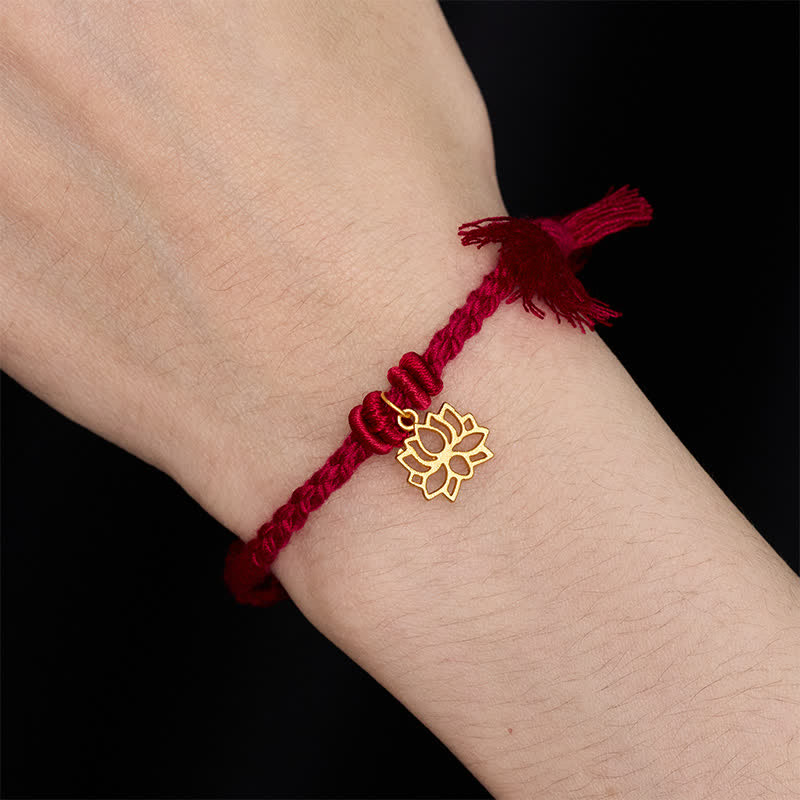 Copper Lotus Red String New beginning Bracelet