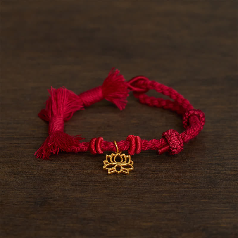 Copper Lotus Red String New beginning Bracelet