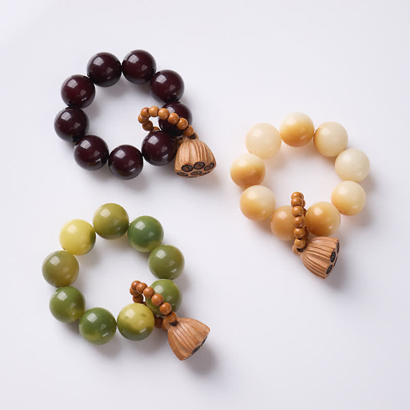 White Bodhi Seed Lotus Pod Grounding Hand-Polished Tactile Meditation Beads Decorations