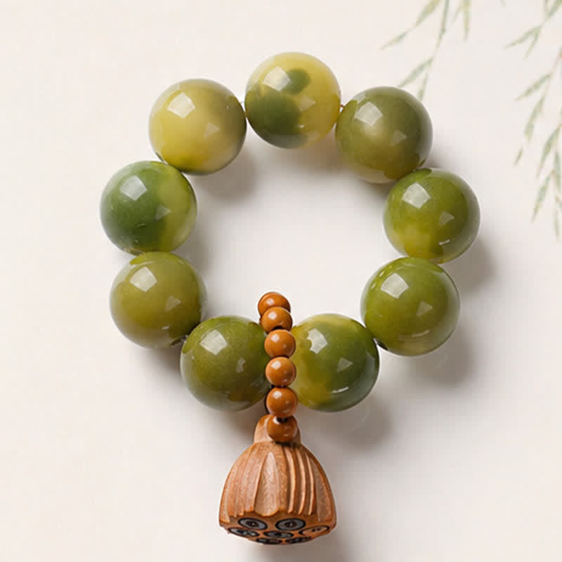 White Bodhi Seed Lotus Pod Grounding Hand-Polished Tactile Meditation Beads Decorations