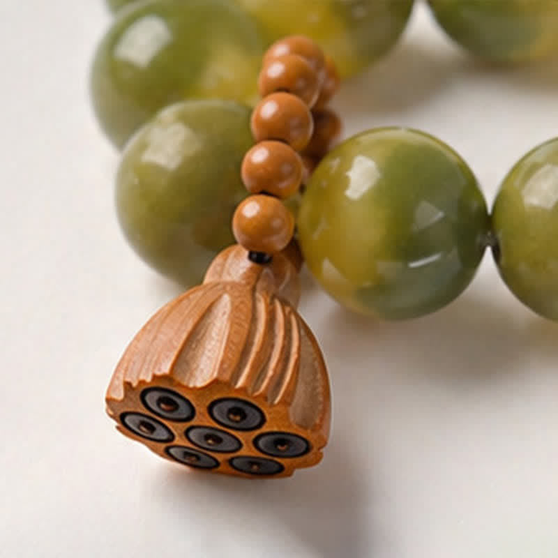 White Bodhi Seed Lotus Pod Grounding Hand-Polished Tactile Meditation Beads Decorations