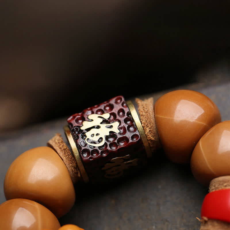 Bodhi Seed Avalokiteshvara Fu Character Peace Tibetan Colorful Tassel Tactile Meditation Beads Decorations