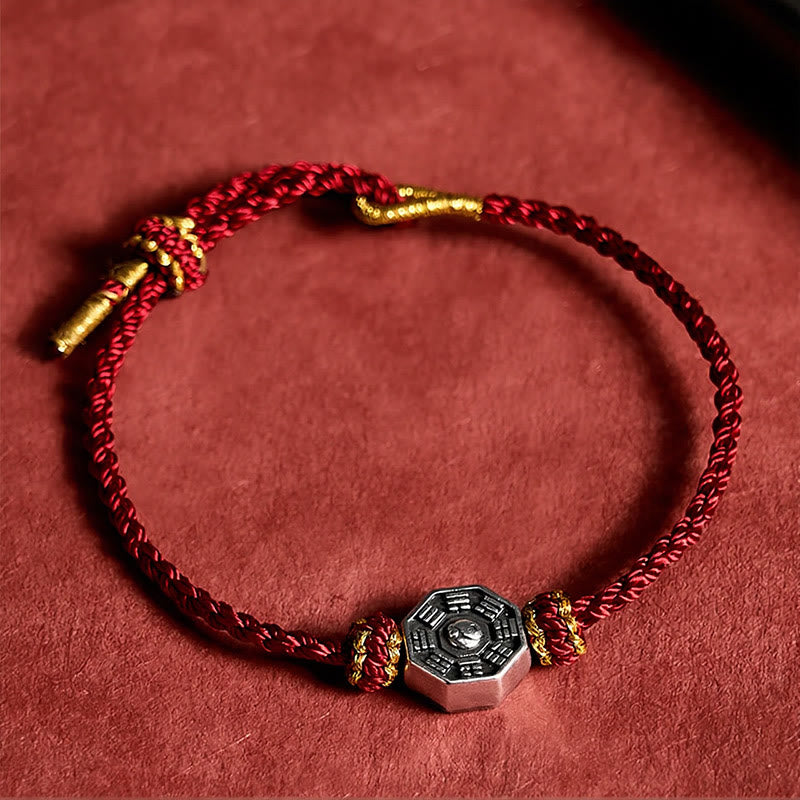 Hand-Woven Red String Bagua Protection Adjustable Bracelet