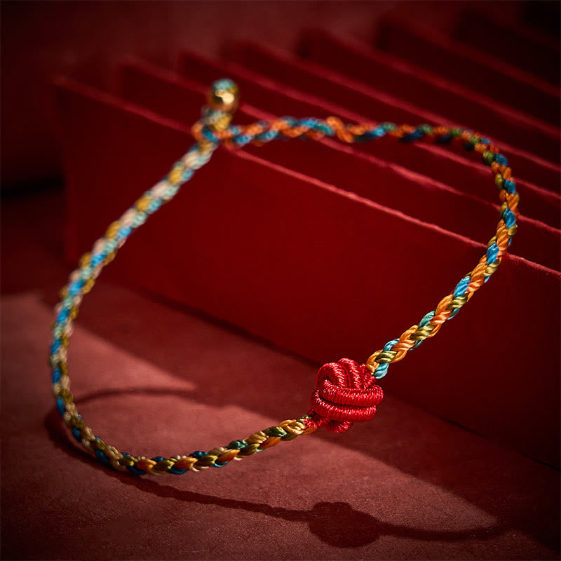 Hand-Woven Colorful Red String Protection Bracelet