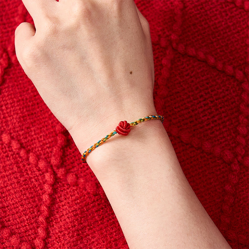 Hand-Woven Colorful Red String Protection Bracelet