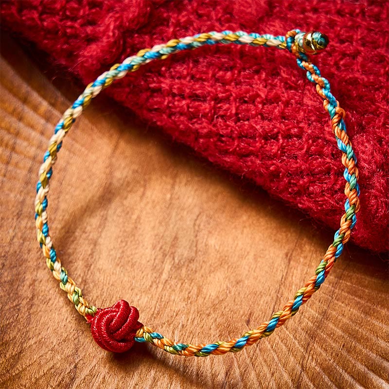 Hand-Woven Colorful Red String Protection Bracelet