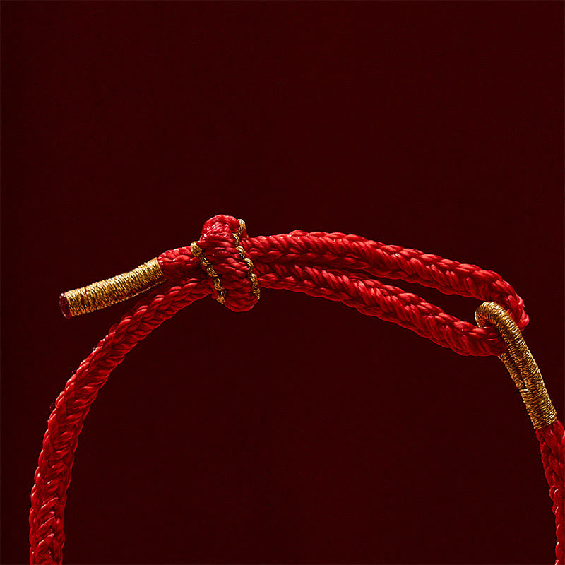 Hand-Woven Red String Peach Blossom Sunflower Luck Bracelet