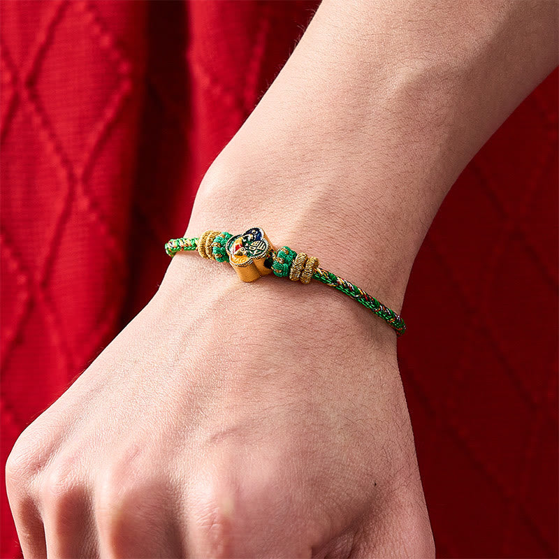 Hand-Woven Koi Fish Fu Character Success Rope Bracelet