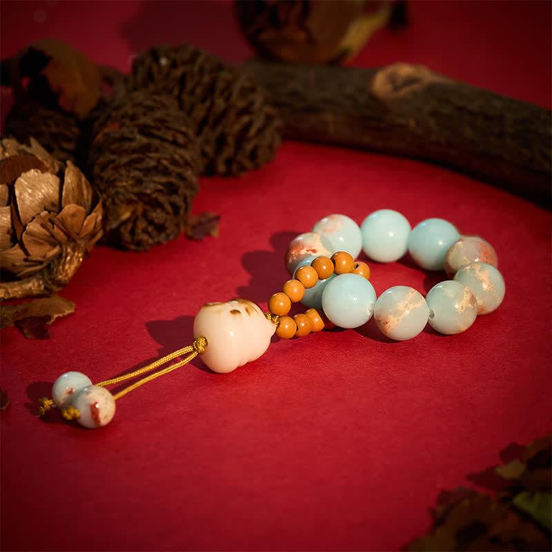 Shoushan Stone Charcoal-Grilled Cat Luck Tactile Meditation Beads Decorations