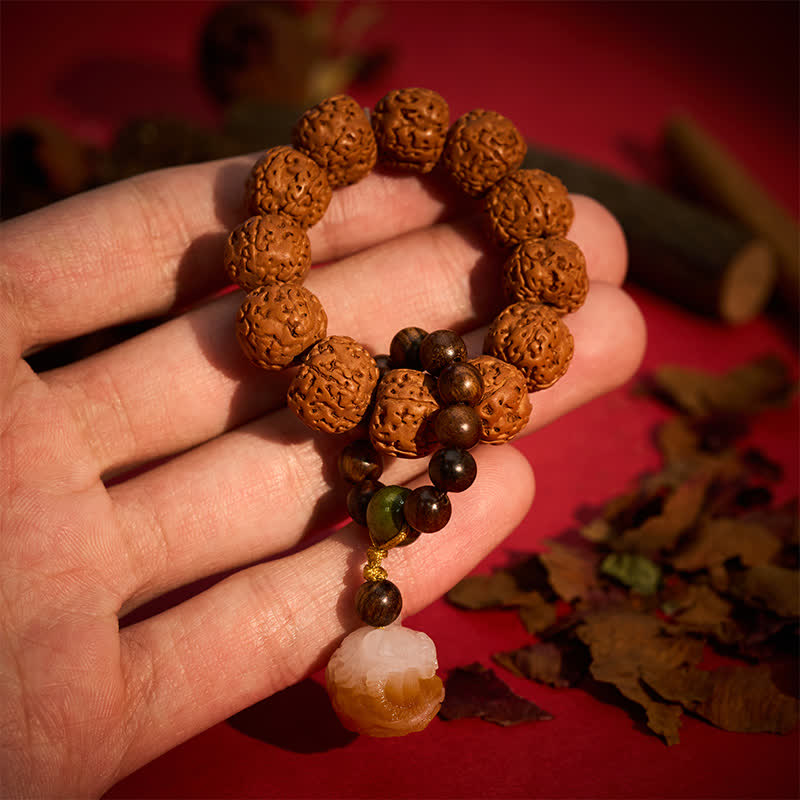 Vajra Seed Charcoal-Grilled Bodhi Lion Pendant Strength Tactile Meditation Beads Decorations