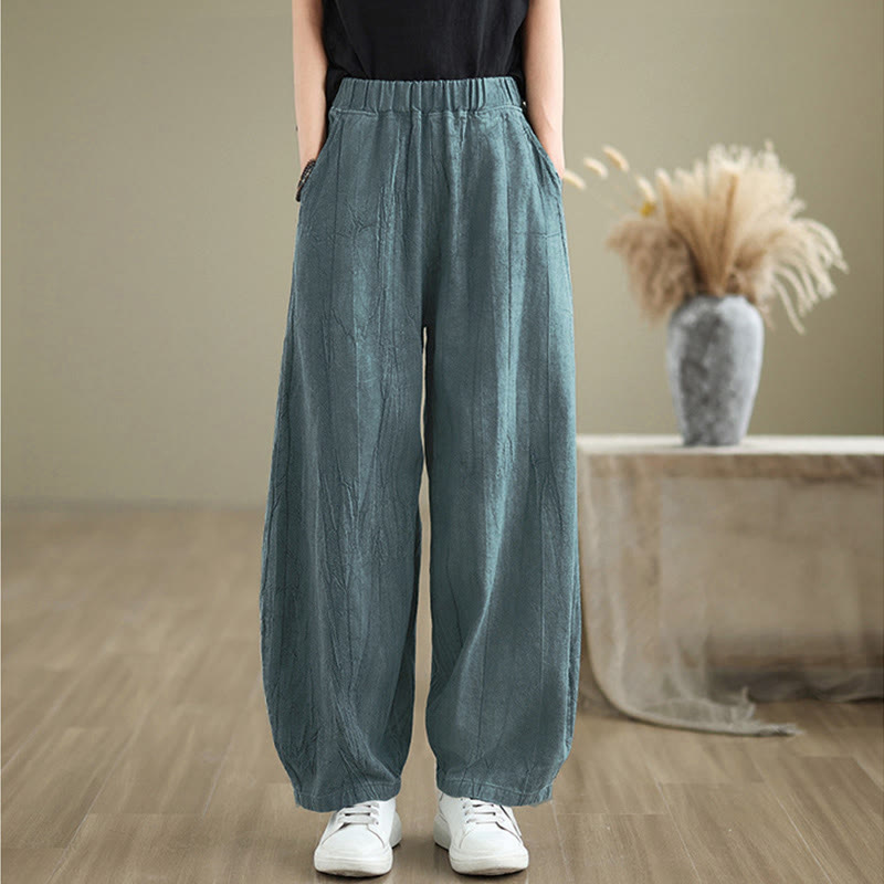 Casual Plain Women's Harem Pants With Pockets