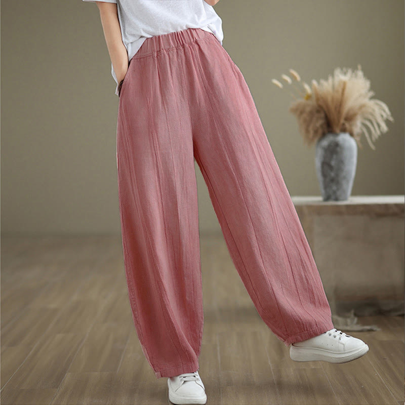 Casual Plain Women's Harem Pants With Pockets