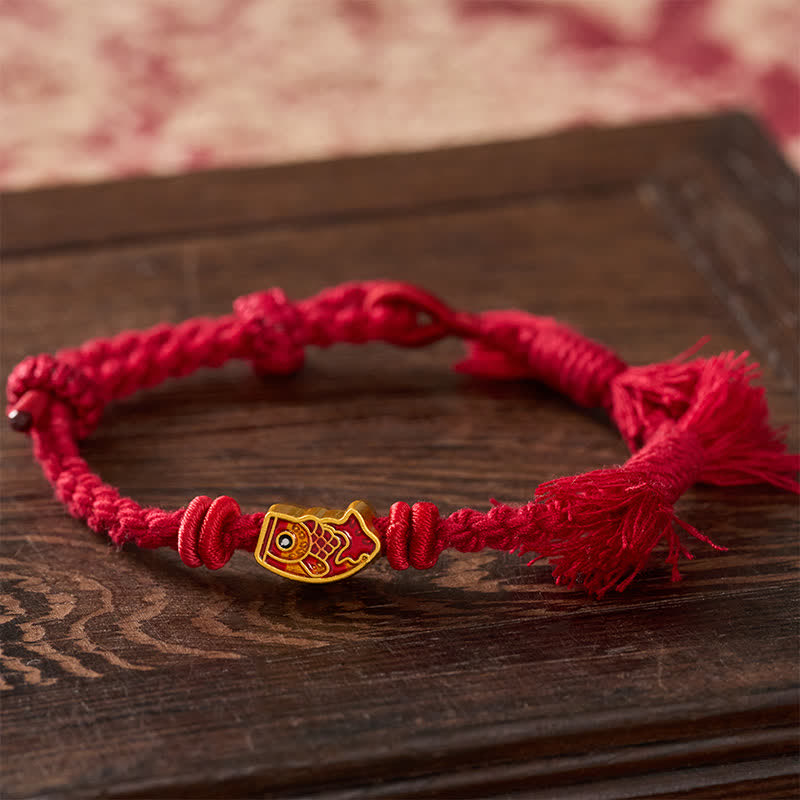 Auspicious Red String Koi Fish Success Bracelet