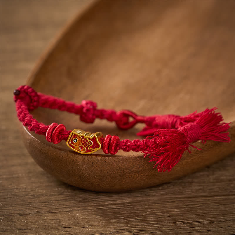 Auspicious Red String Koi Fish Success Bracelet
