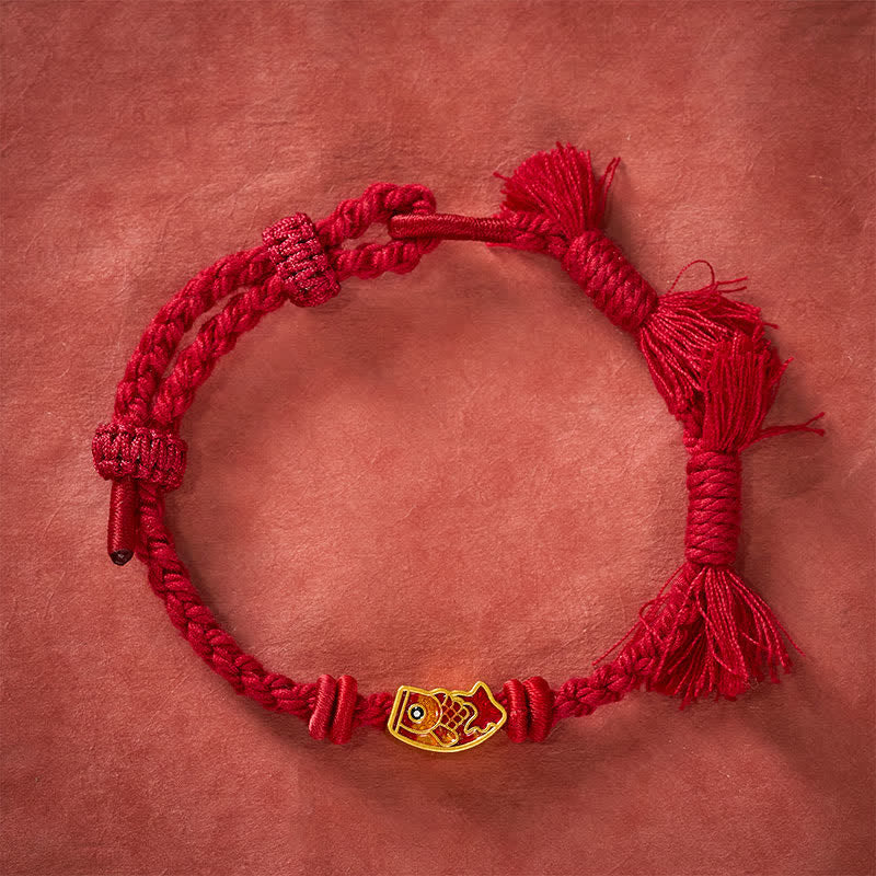 Auspicious Red String Koi Fish Success Bracelet
