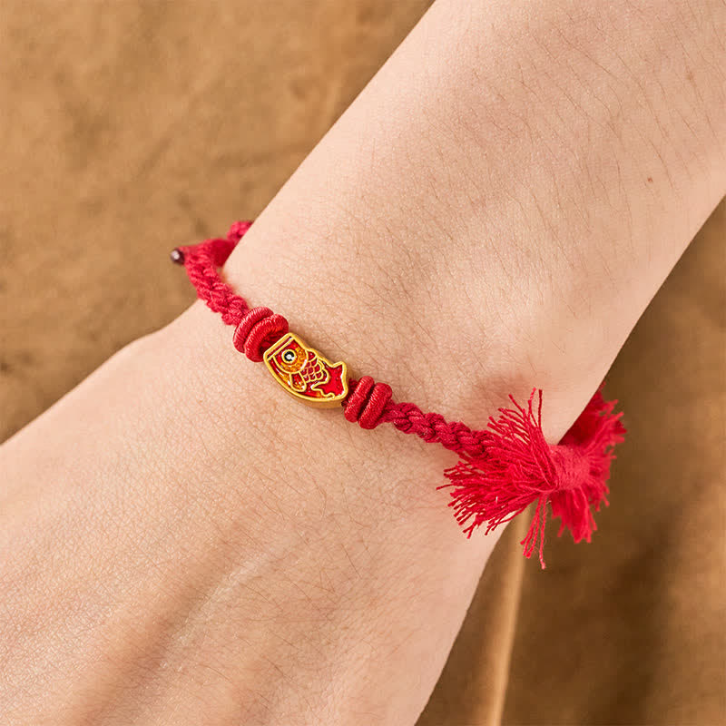 Auspicious Red String Koi Fish Success Bracelet