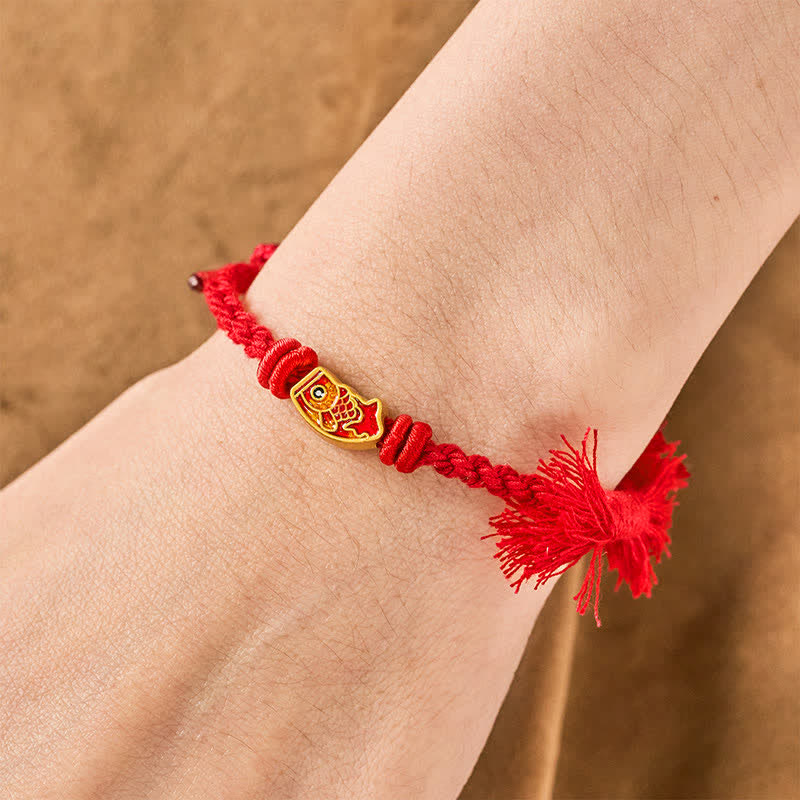 Auspicious Red String Koi Fish Success Bracelet