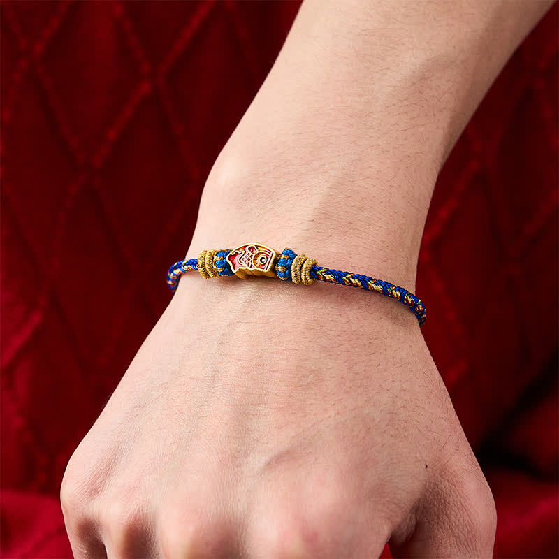 Hand-Woven String Koi Fish Strength Rope Bracelet