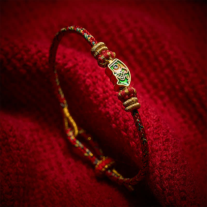 Hand-Woven String Koi Fish Strength Rope Bracelet