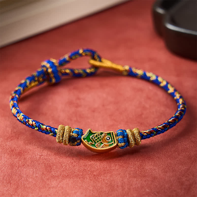 Hand-Woven String Koi Fish Strength Rope Bracelet