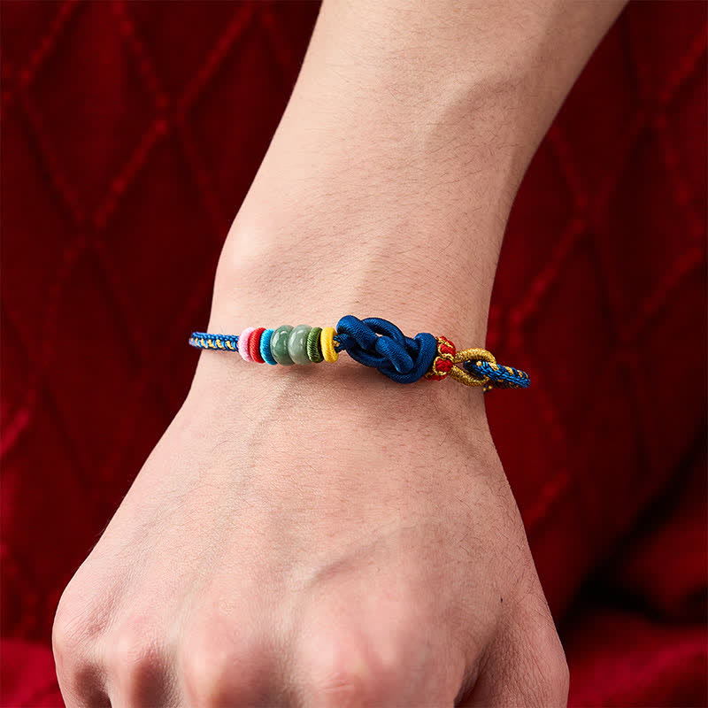 Hand-Woven Chinese Knotting Luck Jade String Bracelet